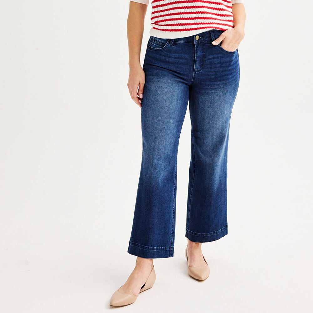 Женские укороченные брюки широкого кроя Draper James, цвет Dark Wash 
Женские укороченные брюки широкого кроя Draper James, цвет Dark Wash