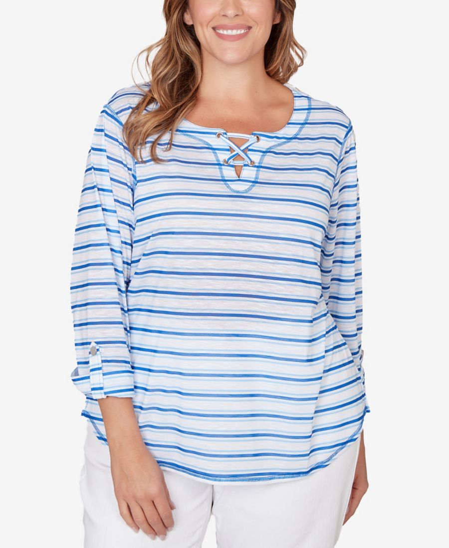 Топ с принтом, рукавами 3/4 и отворотом, больших размеров HEARTS OF PALM, Lapis Multi
Топ с принтом, рукавами 3/4 и отворотом, больших размеров HEARTS OF PALM, Lapis Multi