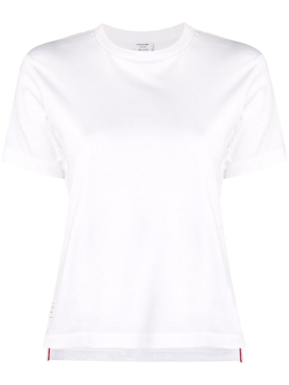 Футболка свободного кроя с боковыми разрезами Thom Browne, белый 
Футболка свободного кроя с боковыми разрезами Thom Browne, белый