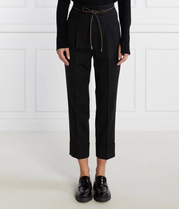 Брюки шерстяные Peserico Straight Fit с поясом, черный
Брюки шерстяные Peserico Straight Fit с поясом, черный