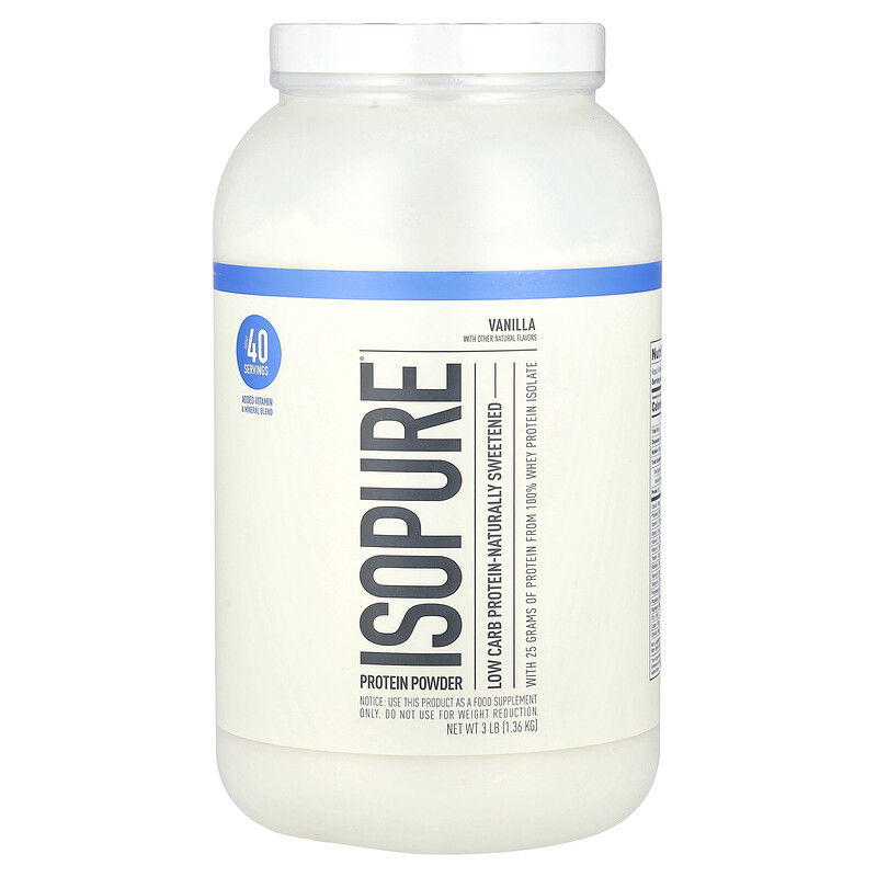 Isopure, протеиновый порошок с низким содержанием углеводов, ваниль, 1,36 кг (3 фунта)
Isopure, протеиновый порошок с низким содержанием углеводов, ваниль, 1,36 кг (3 фунта)
