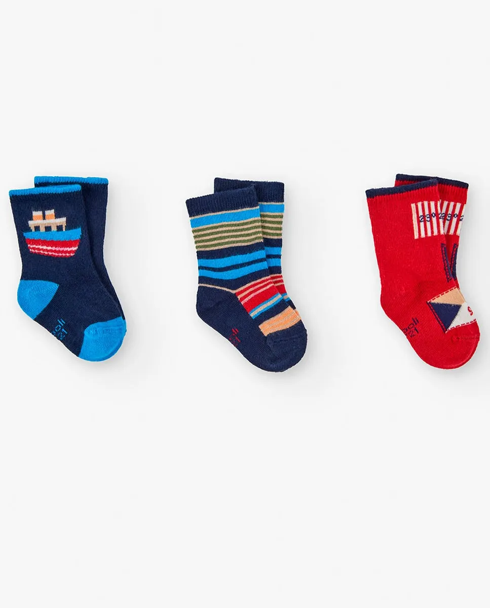 Набор из 3 пар коротких детских носков с принтом Boboli, синий
Набор из 3 пар коротких детских носков с принтом Boboli, синий