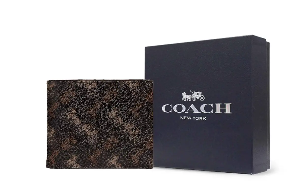 Coach Мужской кожаный бумажник-портмоне, темно-коричневый с белой подкладкой
Coach Мужской кожаный бумажник-портмоне, темно-коричневый с белой подкладкой