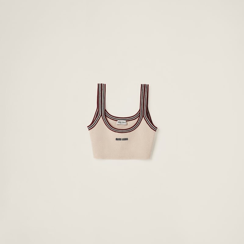 Кашемировая майка Miu Miu, бежевый
Кашемировая майка Miu Miu, бежевый