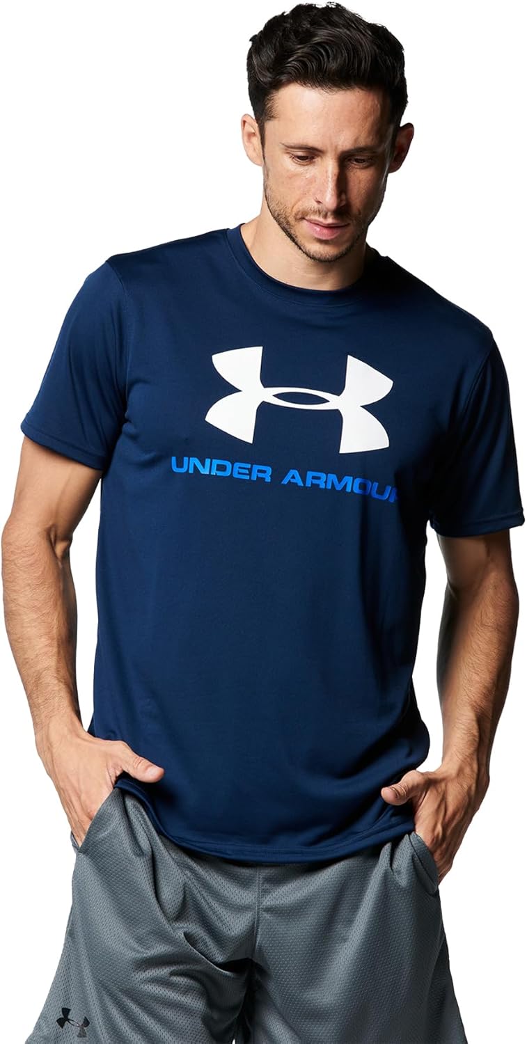 Мужская тренировочная футболка Under Armour UA Tech с коротким рукавом и большим логотипом
Мужская тренировочная футболка Under Armour UA Tech с коротким рукавом и большим логотипом