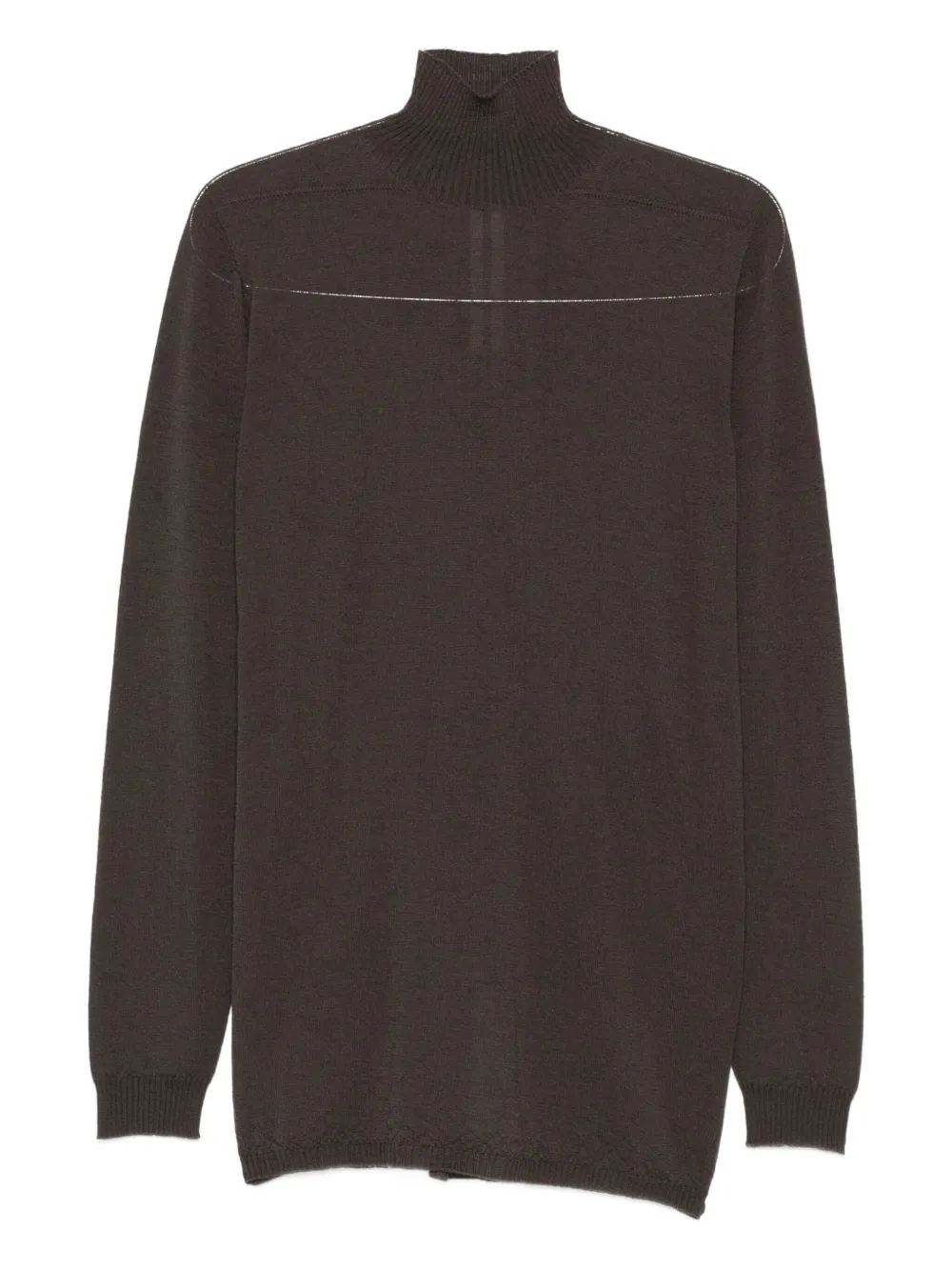 Шерстяной свитер с высоким воротом Rick Owens, коричневый
Шерстяной свитер с высоким воротом Rick Owens, коричневый