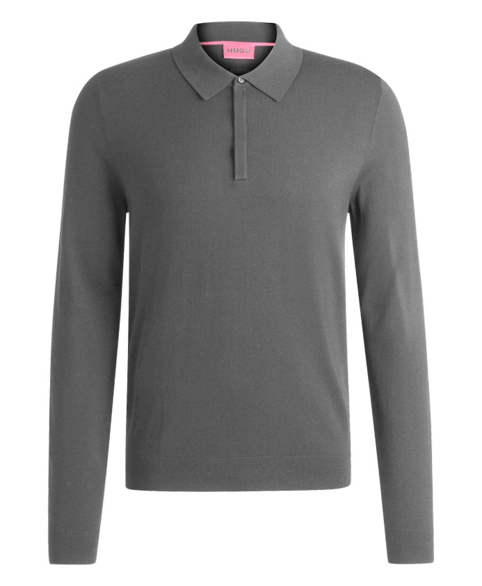 Вязаный свитер-поло со скрытыми пуговицами Hugo, серый
Вязаный свитер-поло со скрытыми пуговицами Hugo, серый