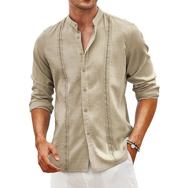 Мужская льняная рубашка с длинным рукавом casual button down hawaiian Coofandy, Khaki
Мужская льняная рубашка с длинным рукавом casual button down hawaiian Coofandy, Khaki