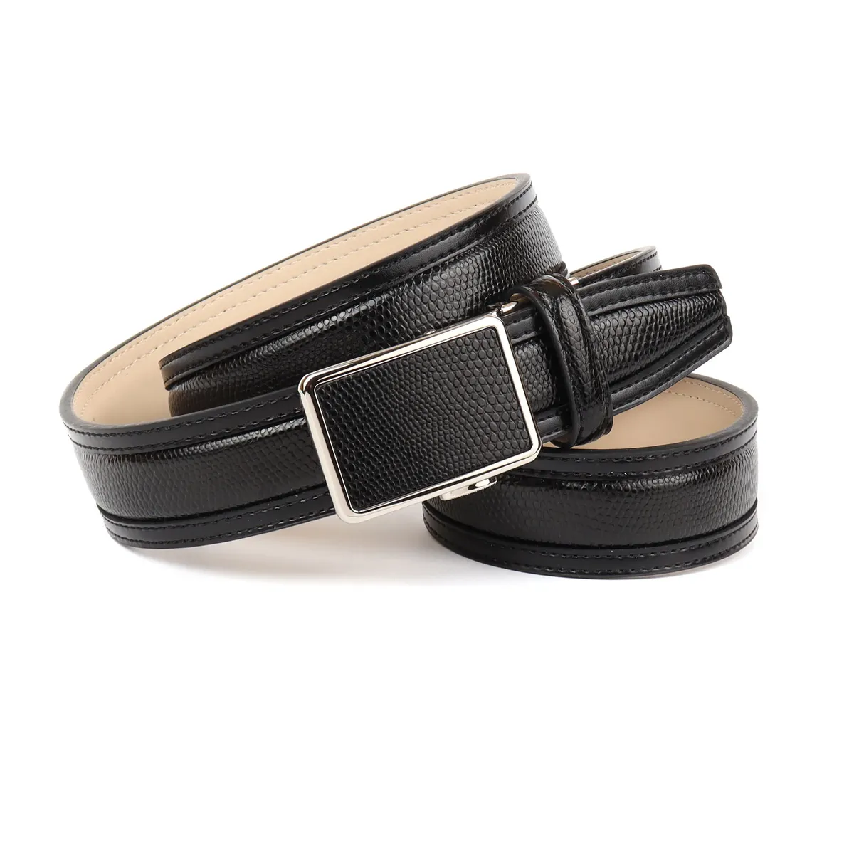 Кожаный ремень Anthoni Crown, слегка изогнутый, с тиснением под рептилию, черный
Кожаный ремень Anthoni Crown, слегка изогнутый, с тиснением под рептилию, черный