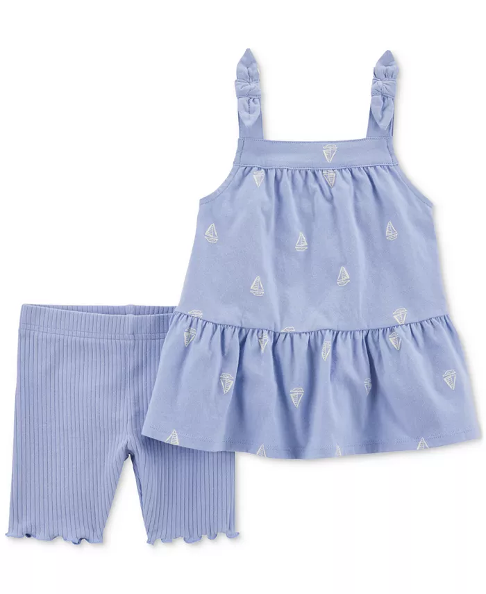 Детский комплект для девочки: топ без рукавов и шорты с принтом парусника, 2 предмета Carter's, синий
Детский комплект для девочки: топ без рукавов и шорты с принтом парусника, 2 предмета Carter's, синий