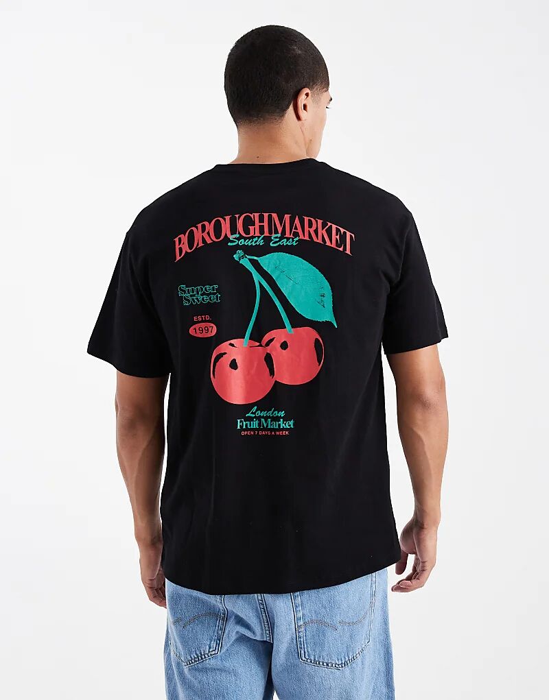 Футболка Jack & Jones oversize с принтом «Боро-маркет» черного цвета
Футболка Jack & Jones oversize с принтом «Боро-маркет» черного цвета