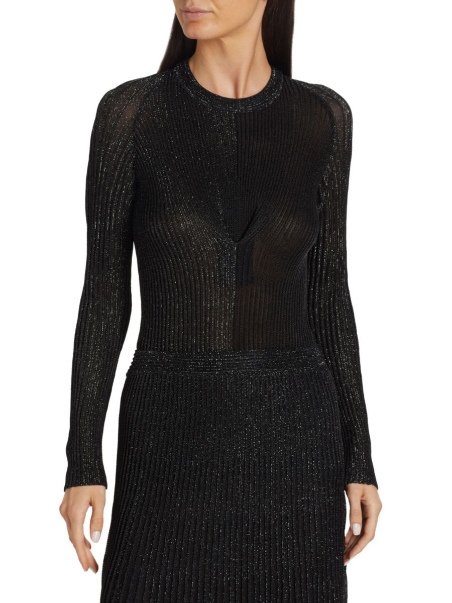 Металлический ребристый свитер Proenza Schouler, черный
Металлический ребристый свитер Proenza Schouler, черный