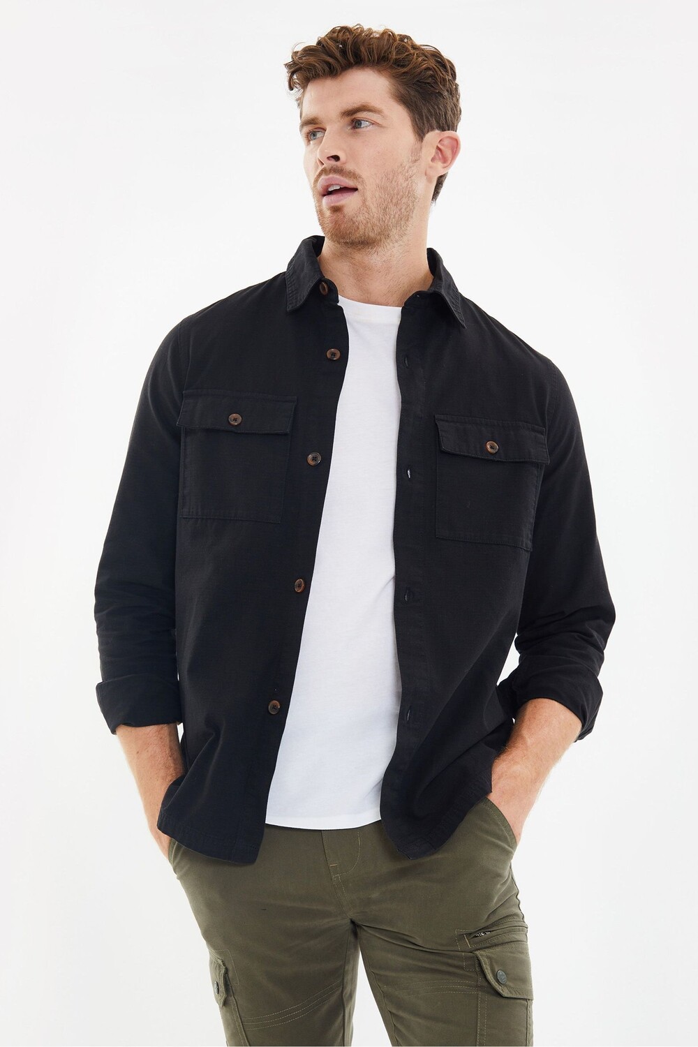 Легкая хлопковая куртка-рубашка Threadbare, черный
Легкая хлопковая куртка-рубашка Threadbare, черный
