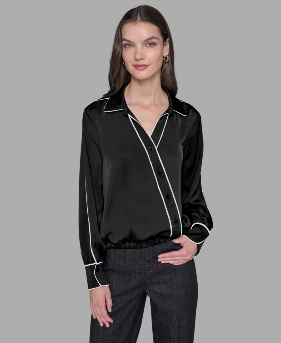 Укороченная блузка с длинными рукавами и перекрестным плетением KARL LAGERFELD PARIS, Black
Укороченная блузка с длинными рукавами и перекрестным плетением KARL LAGERFELD PARIS, Black