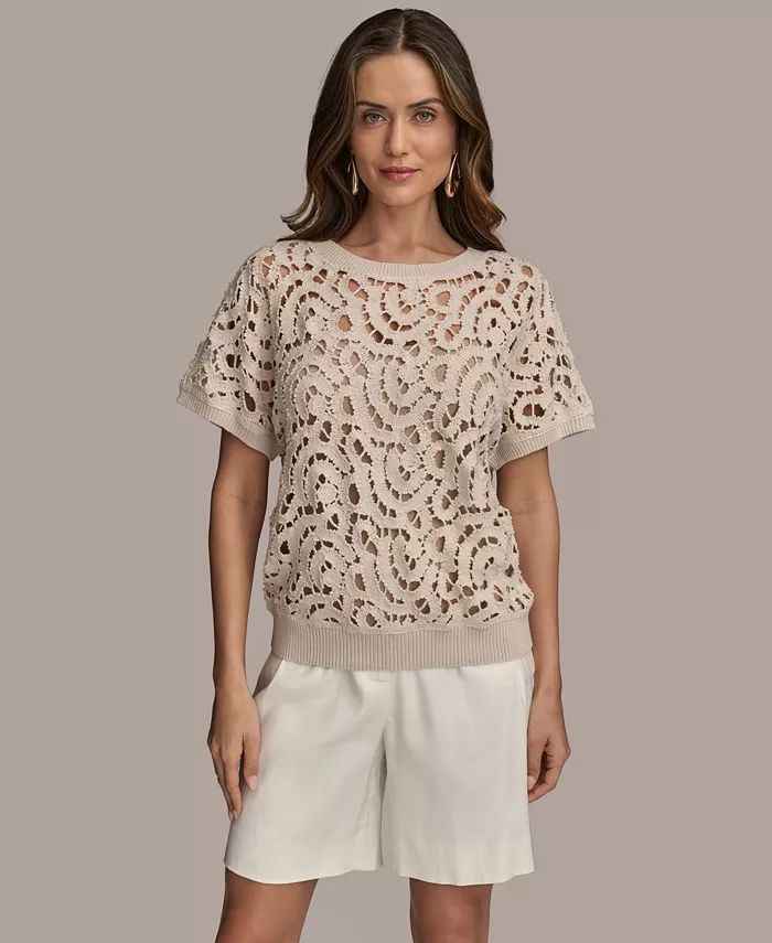 Женский топ крючком с коротким рукавом Donna Karan New York, коричневый/бежевый
Женский топ крючком с коротким рукавом Donna Karan New York, коричневый/бежевый