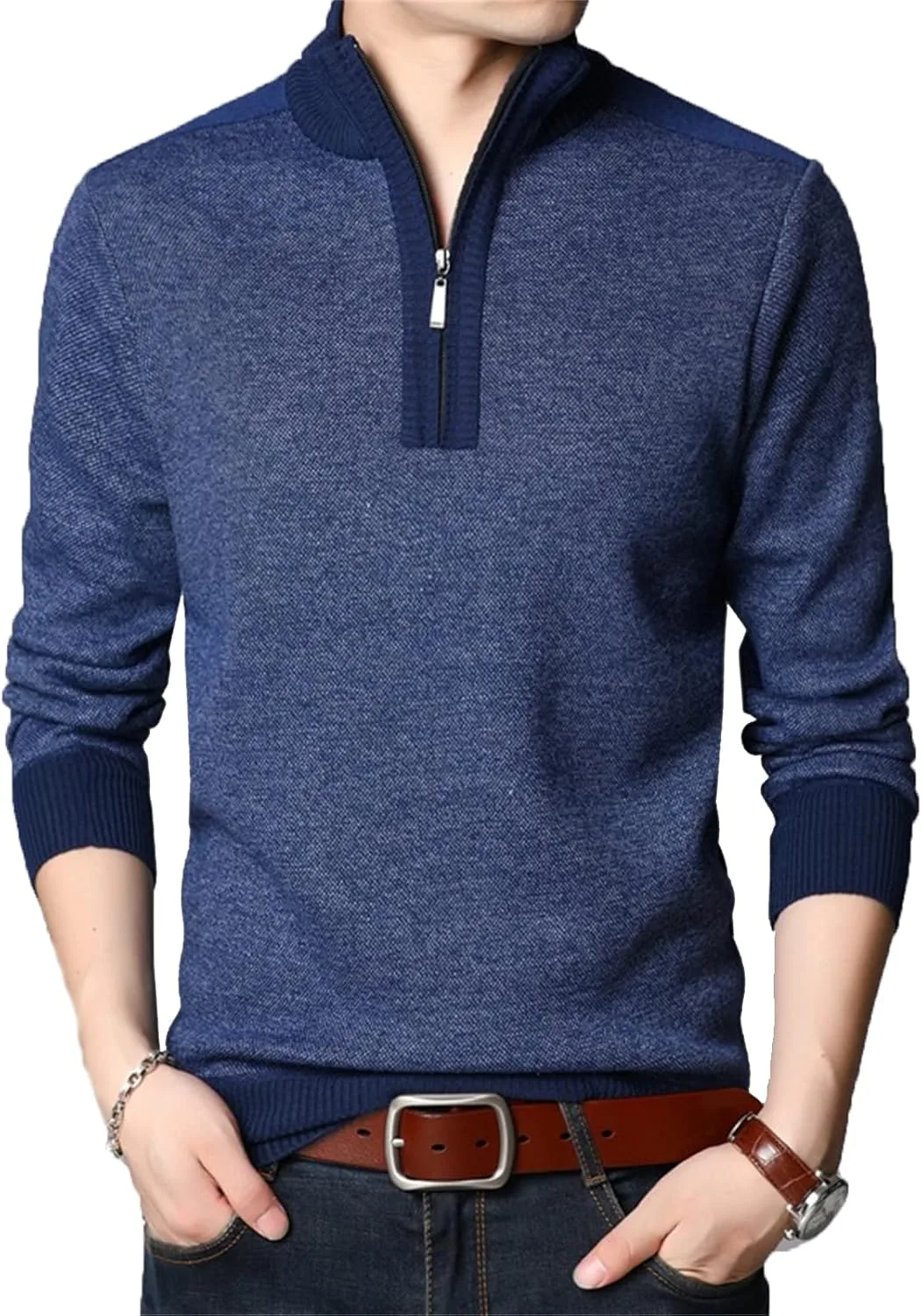 Мужской полувысокий воротник пуловер Casual Versatile Color Matching длинный рукав вязаный топ свободный молния ребристый свитер Kaxiya2021
Мужской полувысокий воротник пуловер Casual Versatile Color Matching длинный рукав вязаный топ свободный молния ребристый свитер Kaxiya2021