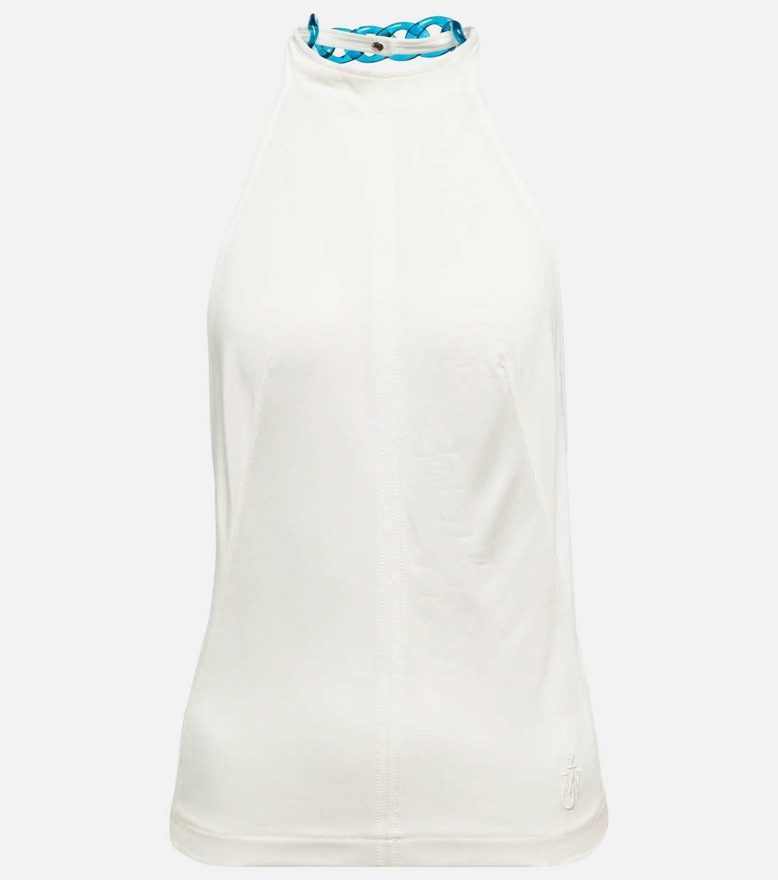 Топ с халтер-воротником, украшенный цепочкой JW Anderson, белый
Топ с халтер-воротником, украшенный цепочкой JW Anderson, белый