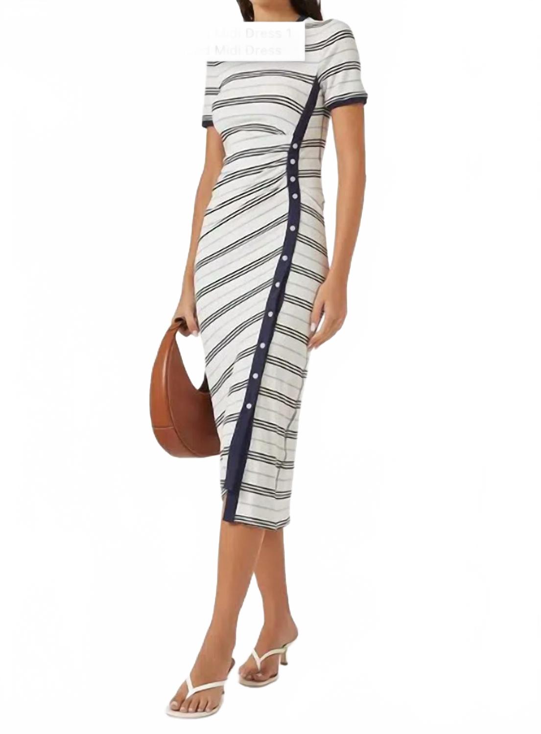 Симхай Шанна Полосатое драпированное миди-платье в бело-синюю полоску JONATHAN SIMKHAI
Симхай Шанна Полосатое драпированное миди-платье в бело-синюю полоску JONATHAN SIMKHAI