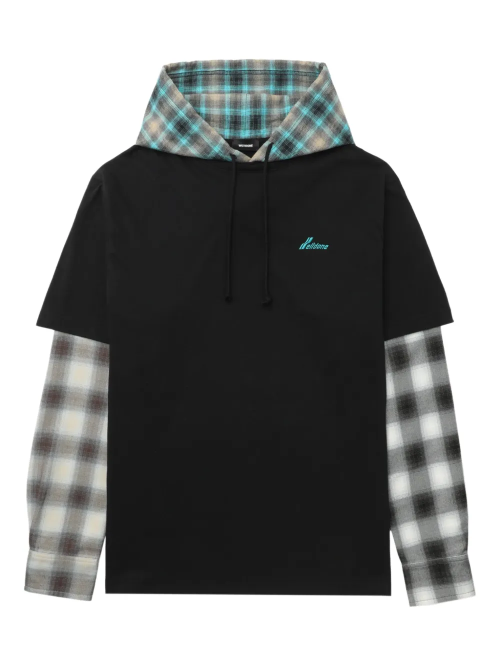 Толстовка с клетчатой вставкой We11done, черный
Толстовка с клетчатой вставкой We11done, черный
