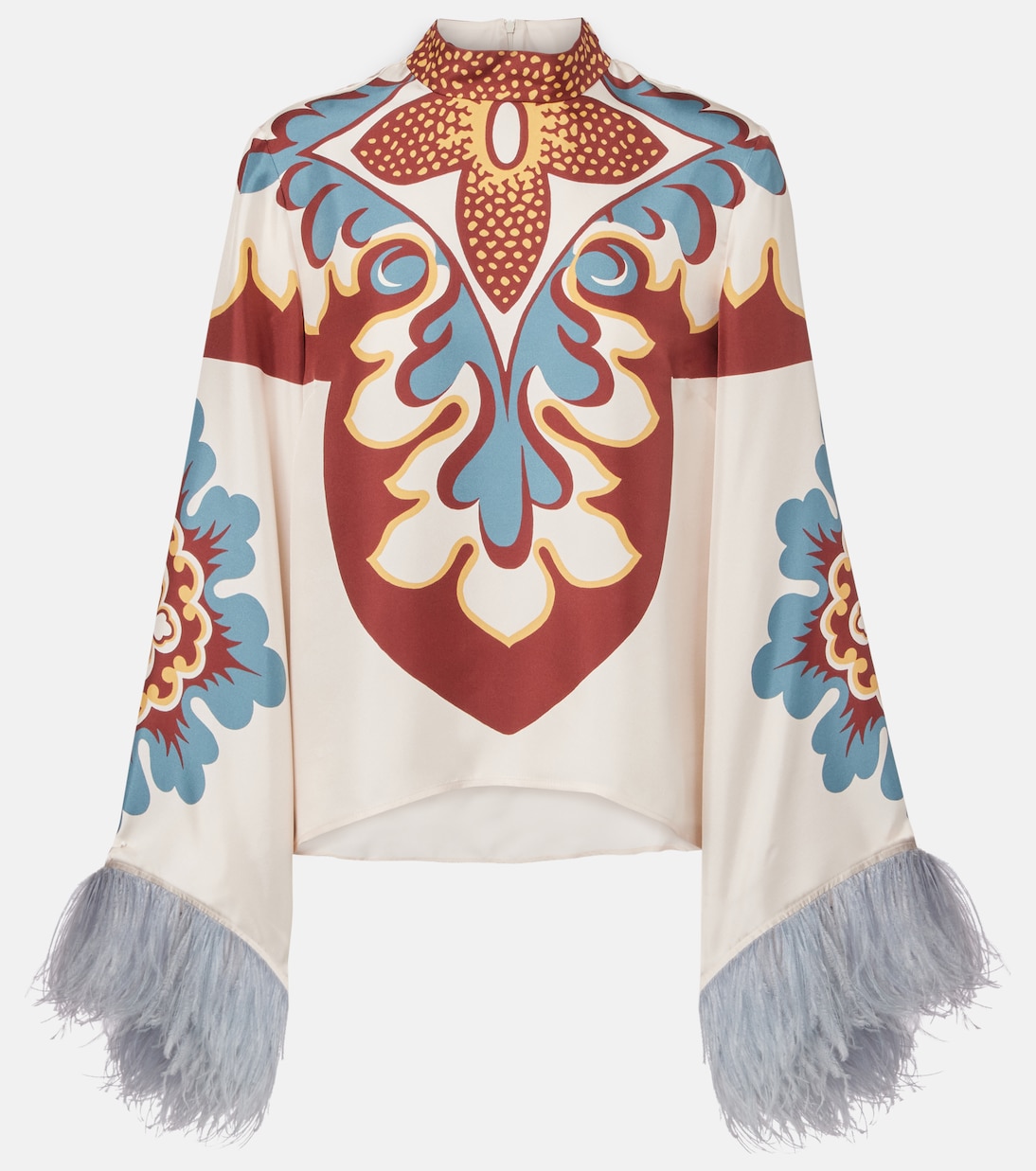 Шелковый топ с перьевым декором Make An Exit La DoubleJ, Palazzo Placée
Шелковый топ с перьевым декором Make An Exit La DoubleJ, Palazzo Placée