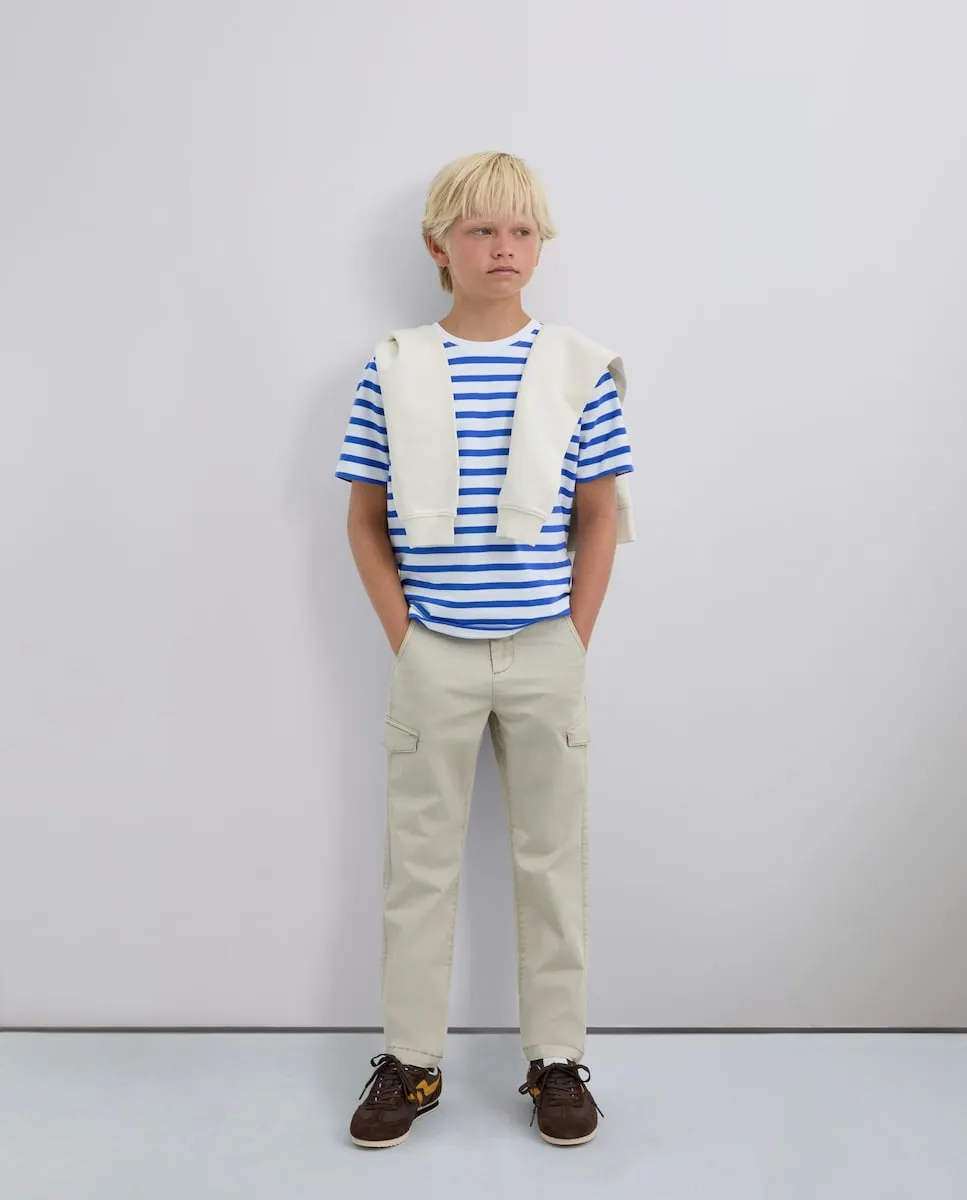 Футболка для мальчика с коротким рукавом в полоску Scalpers, синий
Футболка для мальчика с коротким рукавом в полоску Scalpers, синий