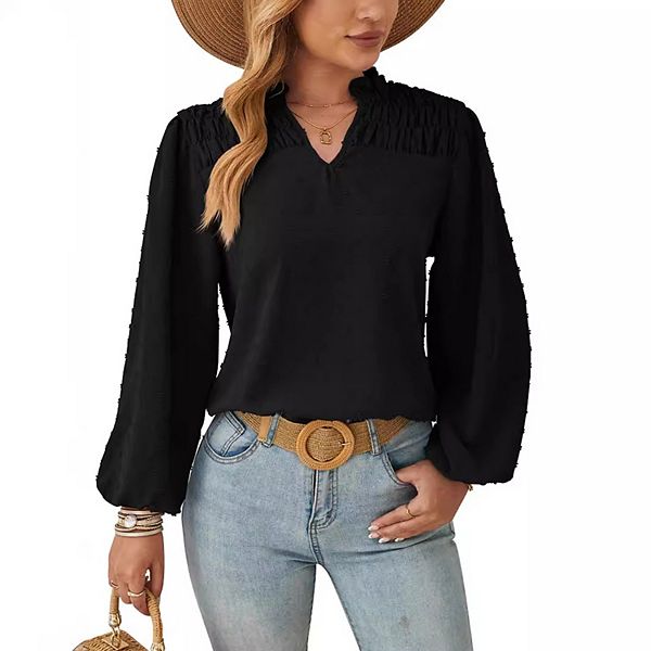 Женская элегантная винтажная блуза в горошек с длинными рукавами и v-образным вырезом Kojooin
Женская элегантная винтажная блуза в горошек с длинными рукавами и v-образным вырезом Kojooin