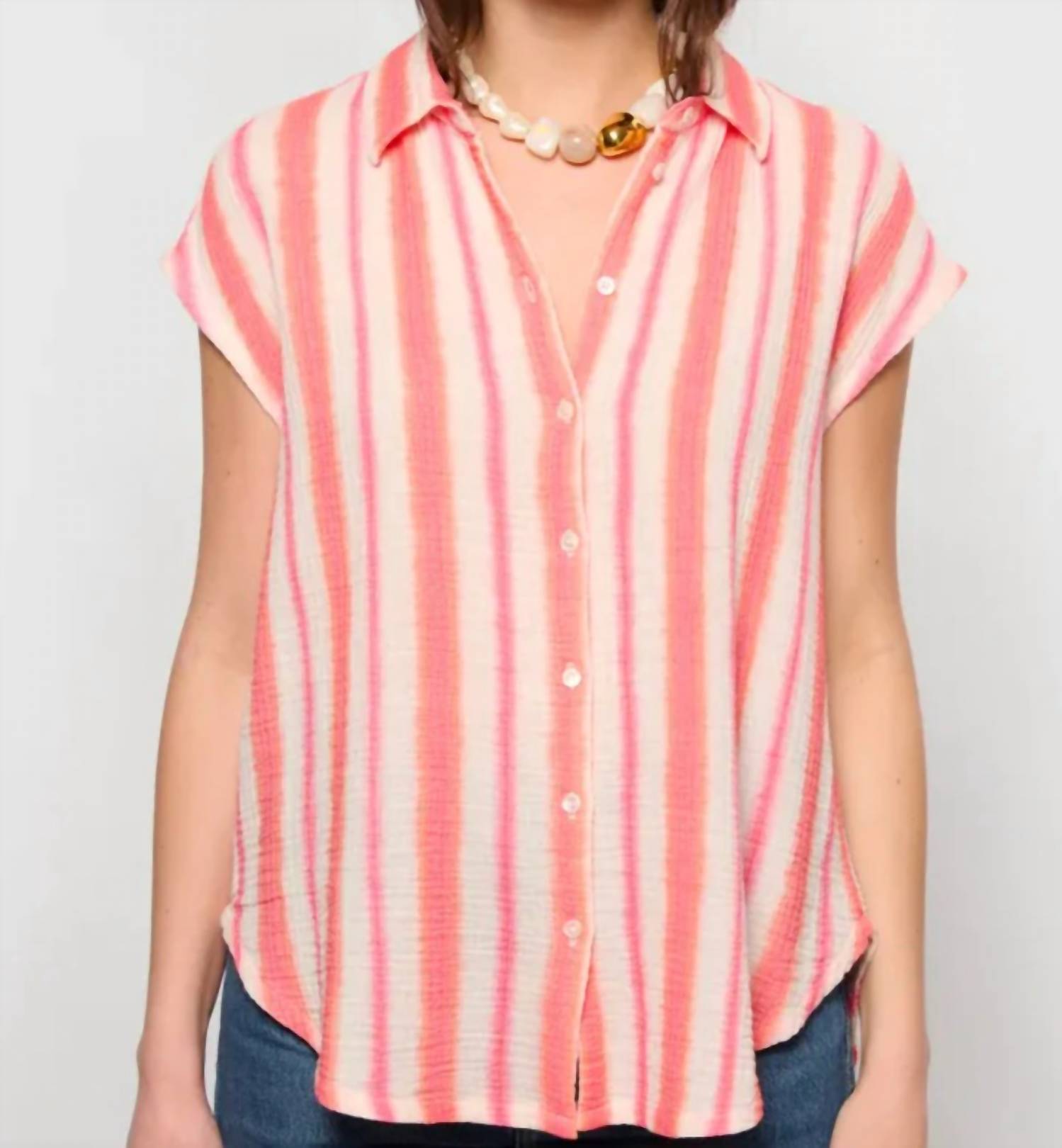Рубашка Tillie Stripe в цвете «Розовый закат» Xirena, Sunset Pink
Рубашка Tillie Stripe в цвете «Розовый закат» Xirena, Sunset Pink