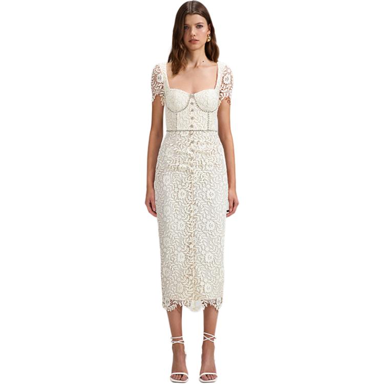 Self-portrait Женское платье с коротким рукавом цвета слоновой кости Self portrait
Self-portrait Женское платье с коротким рукавом цвета слоновой кости Self portrait