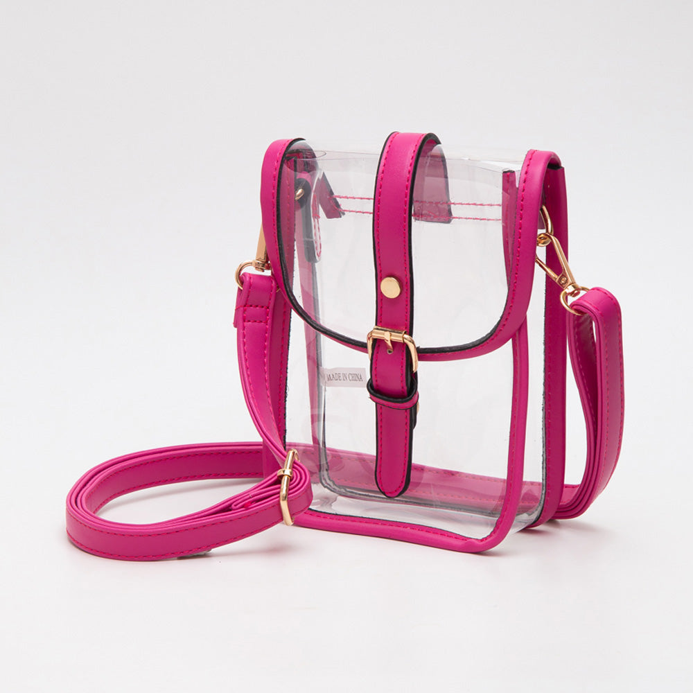 Искусственная кожа Сумка через плечо с пряжкой и прозрачными вставками FASHNZFAB, фуксия
Искусственная кожа Сумка через плечо с пряжкой и прозрачными вставками FASHNZFAB, фуксия