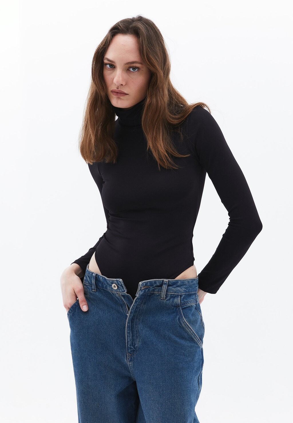 Топ с длинными рукавами TURTLE NECK OXXO, черный 
Топ с длинными рукавами TURTLE NECK OXXO, черный