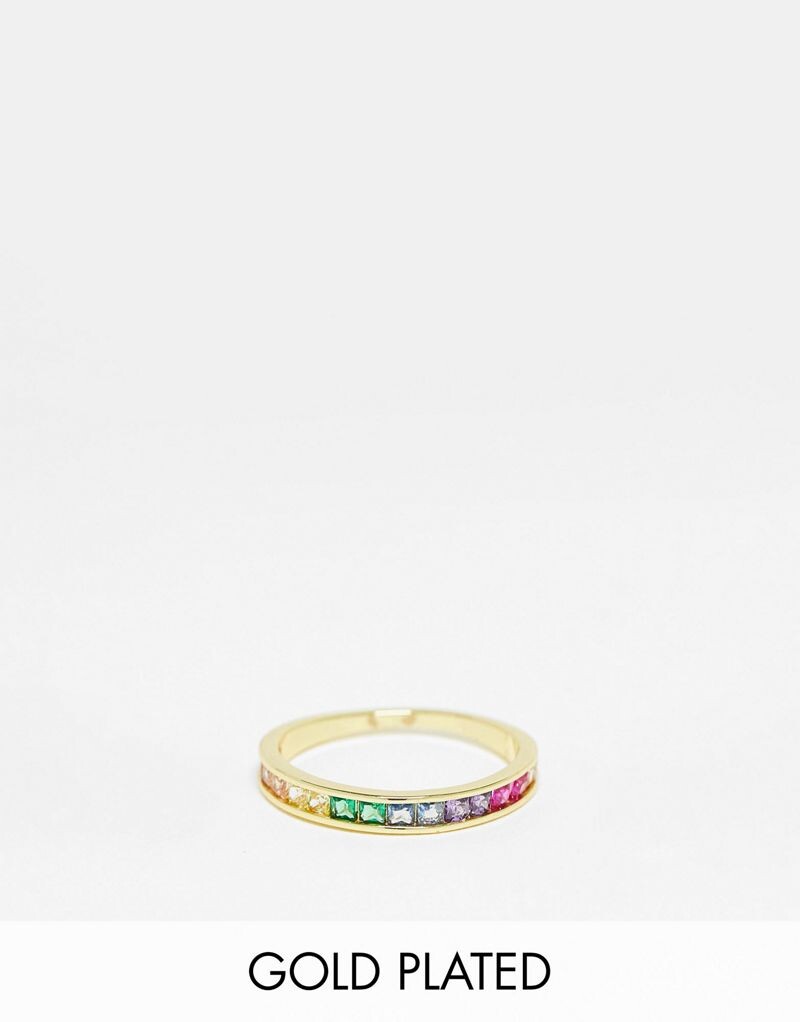 Эксклюзивное стопочное кольцо Pieces из золота с радужным покрытием 18 карат