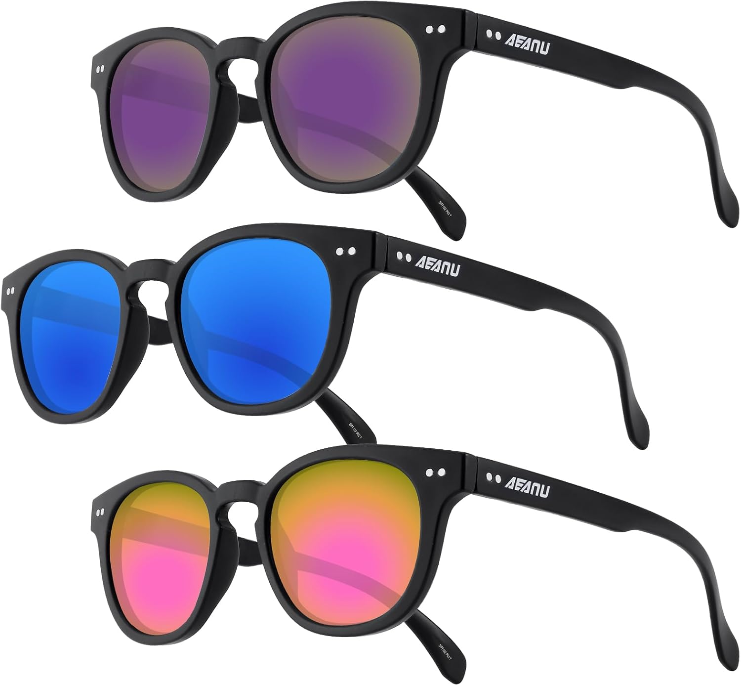Поляризованные солнцезащитные очки для подростков – линзы UV400 с цветным зеркальным покрытием, матовая круглая оправа, для маленьких лиц – для велоспорта и активного отдыха AEANU, 3pack - Purple/Blue/Pink
Поляризованные солнцезащитные очки для подростков – линзы UV400 с цветным зеркальным покрытием, матовая круглая оправа, для маленьких лиц – для велоспорта и активного отдыха AEANU, 3pack - Purple/Blue/Pink