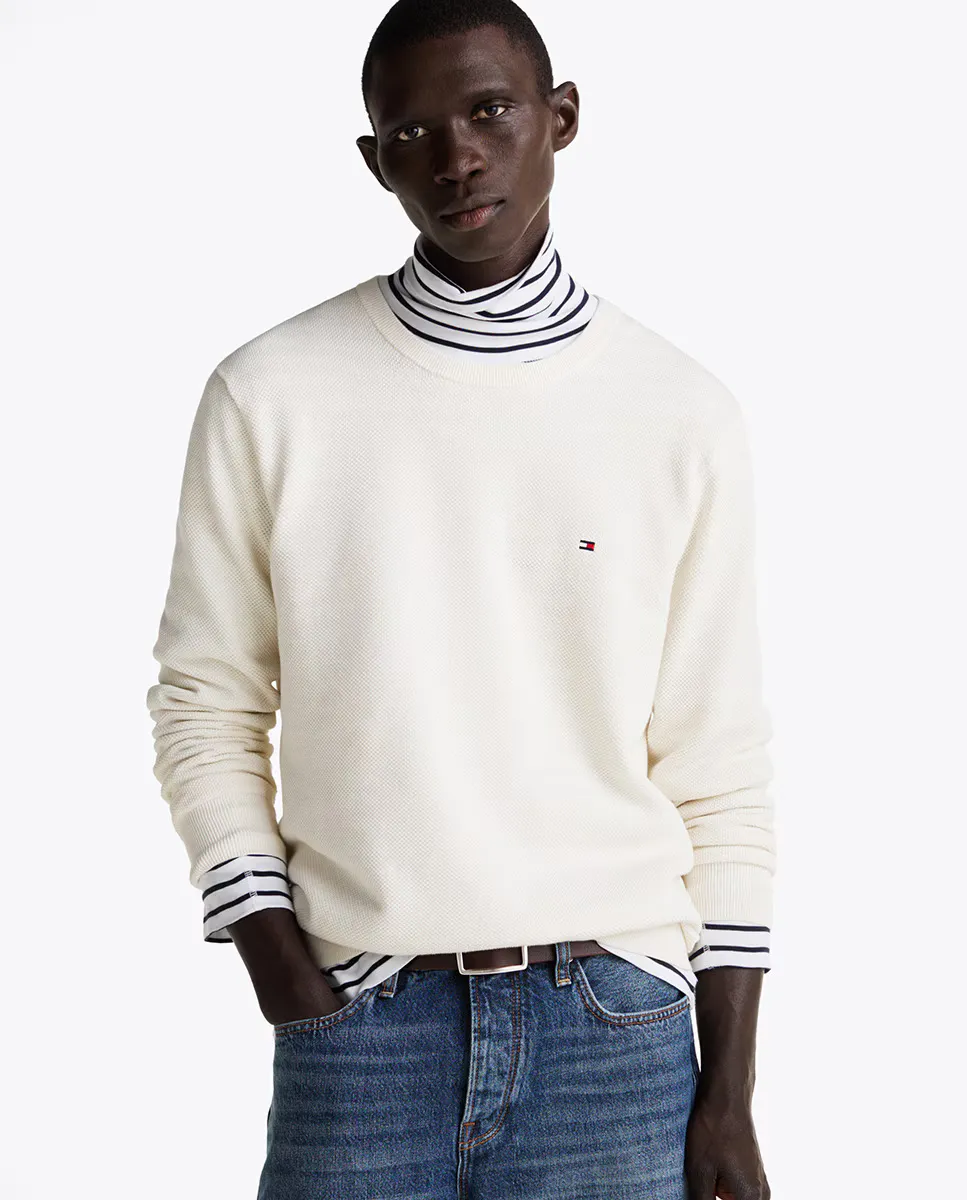 Мужской однотонный хлопковый свитер с круглым вырезом Tommy Hilfiger, цвет Crudo
Мужской однотонный хлопковый свитер с круглым вырезом Tommy Hilfiger, цвет Crudo