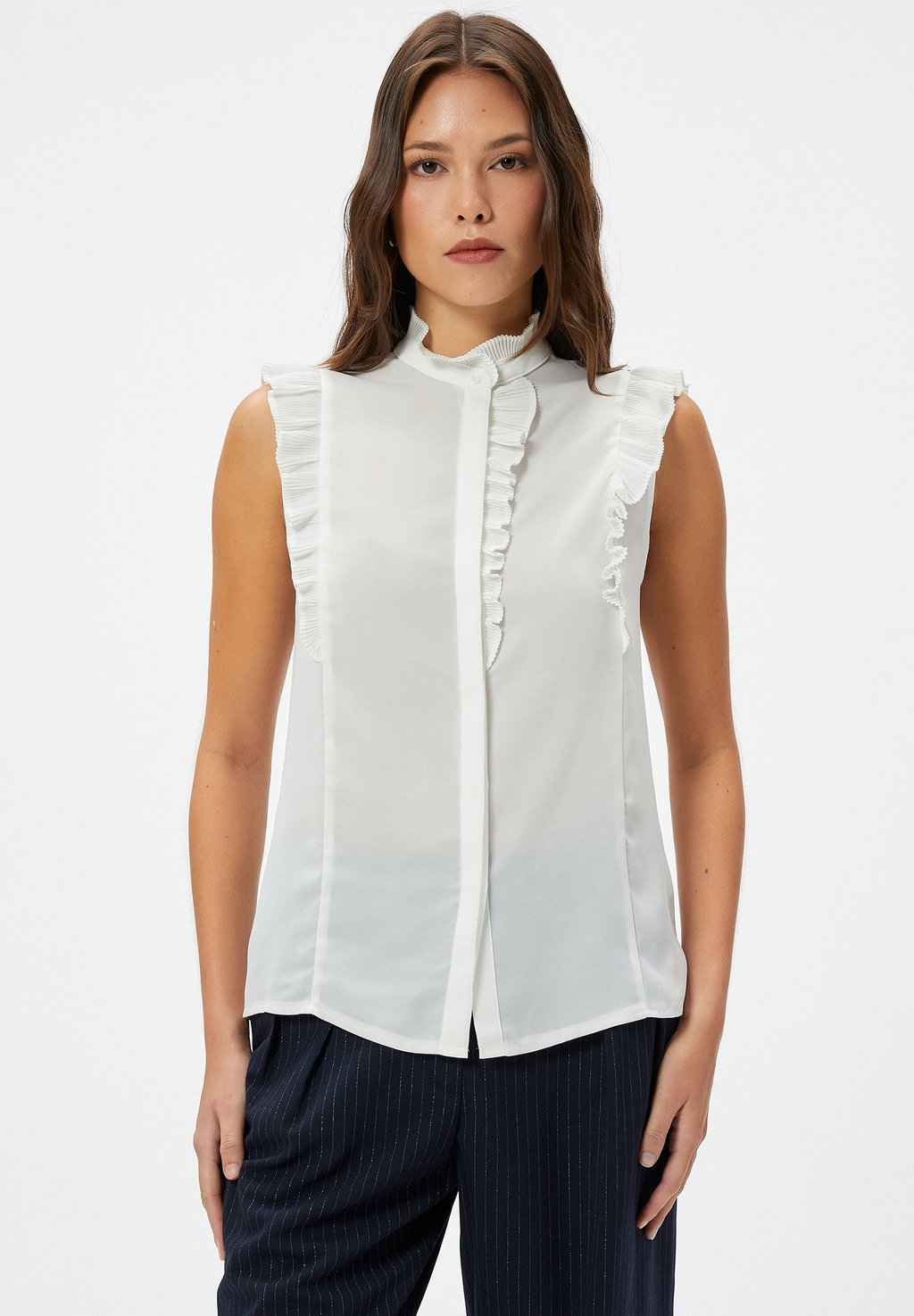 Топ SLEEVELESS RUFFLE Koton, слоновая кость 
Топ SLEEVELESS RUFFLE Koton, слоновая кость