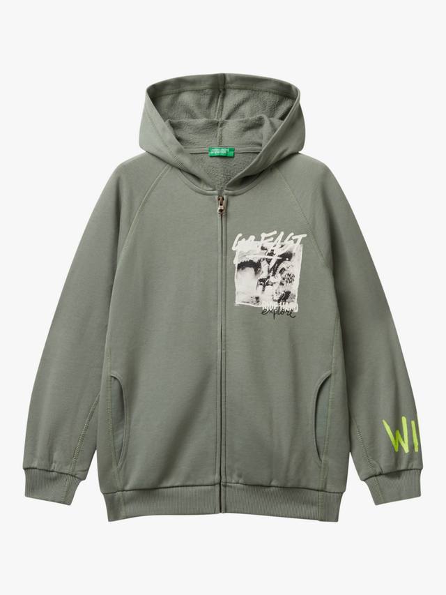 Детская хлопковая толстовка с молнией и принтом Benetton, Green
Детская хлопковая толстовка с молнией и принтом Benetton, Green