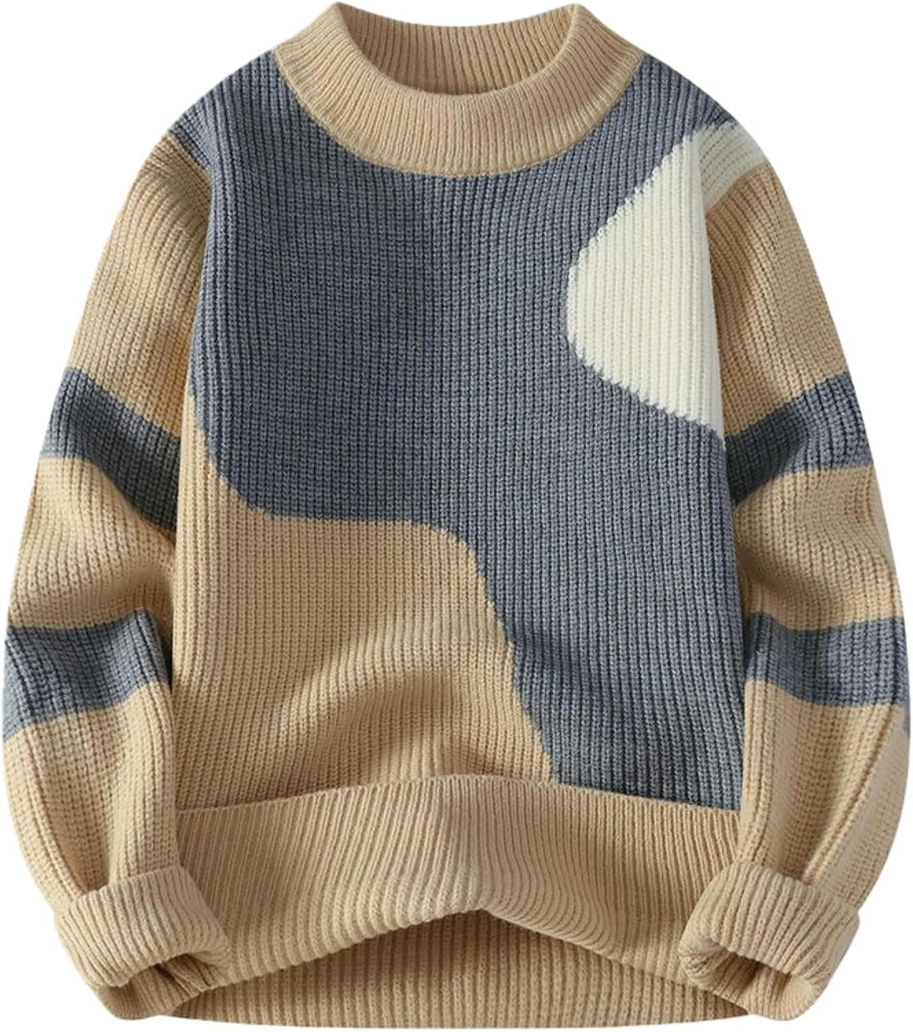 Мужской свитер с цветными блоками и круглым вырезом FOLKFOLD
Мужской свитер с цветными блоками и круглым вырезом FOLKFOLD