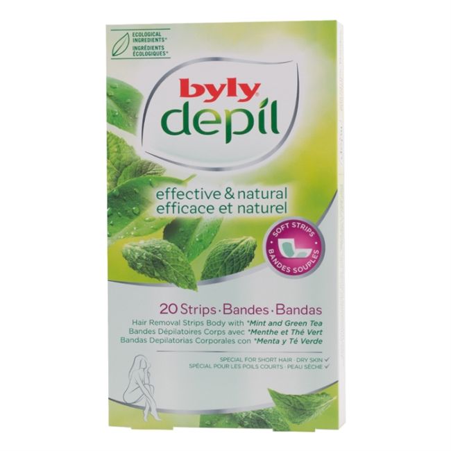 Эффективные и натуральные полоски для депиляции тела с мятой и зеленым чаем (20 шт.) Byly
Эффективные и натуральные полоски для депиляции тела с мятой и зеленым чаем (20 шт.) Byly