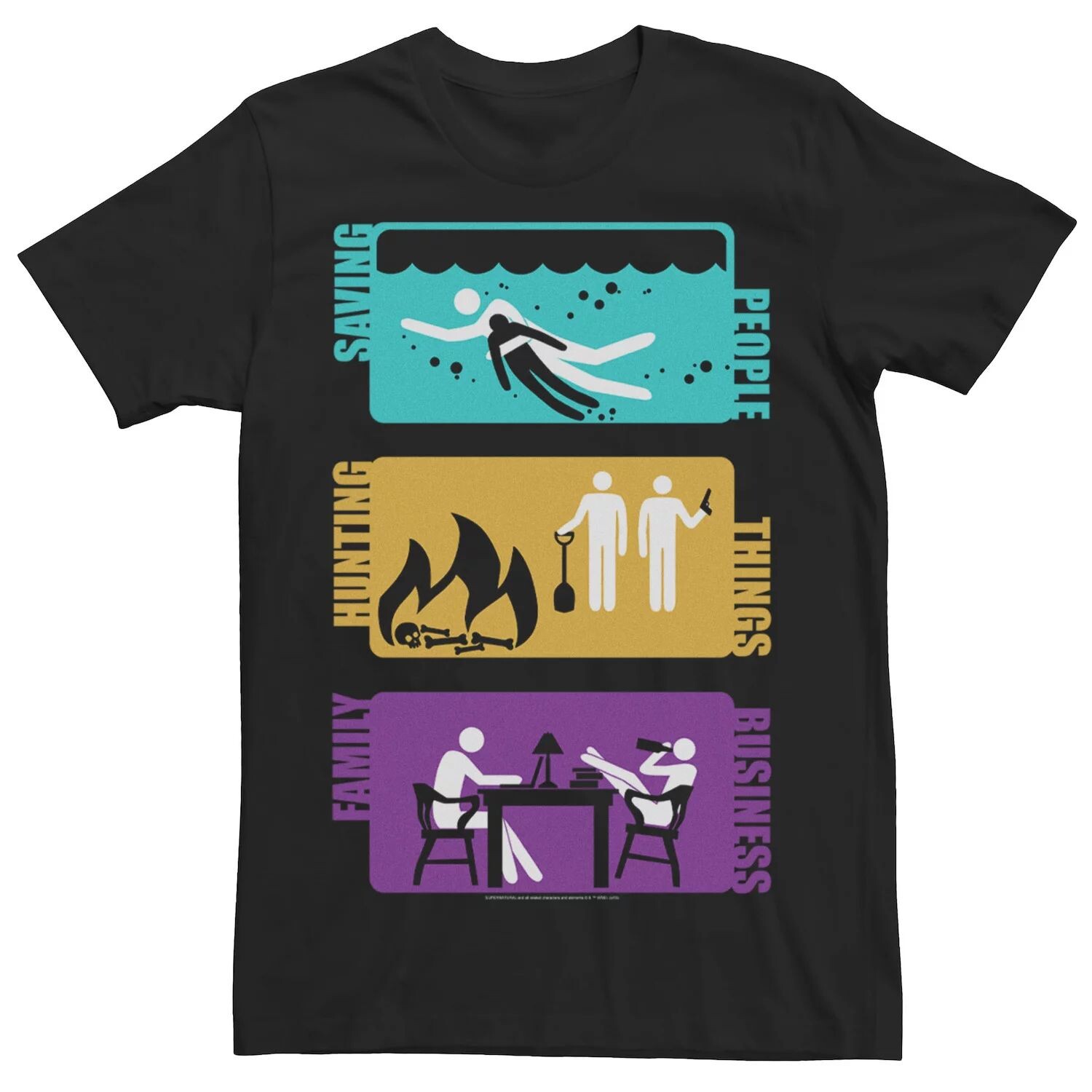 Мужская футболка с простым портретом «Сверхъестественное» для семейного бизнеса Licensed Character
Мужская футболка с простым портретом «Сверхъестественное» для семейного бизнеса Licensed Character