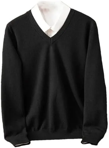 Мужской вязаный свитер с V-образным вырезом
Мужской вязаный свитер с V-образным вырезом