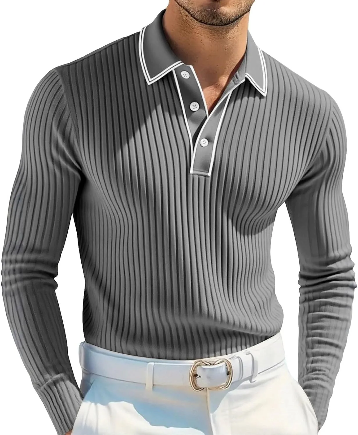 Мужской вязаный поло-пуловер с длинным рукавом Slim Fit CRNTCEM
Мужской вязаный поло-пуловер с длинным рукавом Slim Fit CRNTCEM