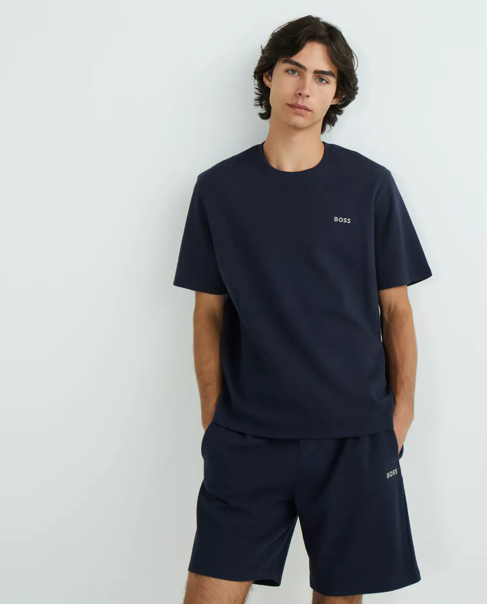 Женская хлопковая пижама с вышитым логотипом Hugo Boss, синий
Женская хлопковая пижама с вышитым логотипом Hugo Boss, синий