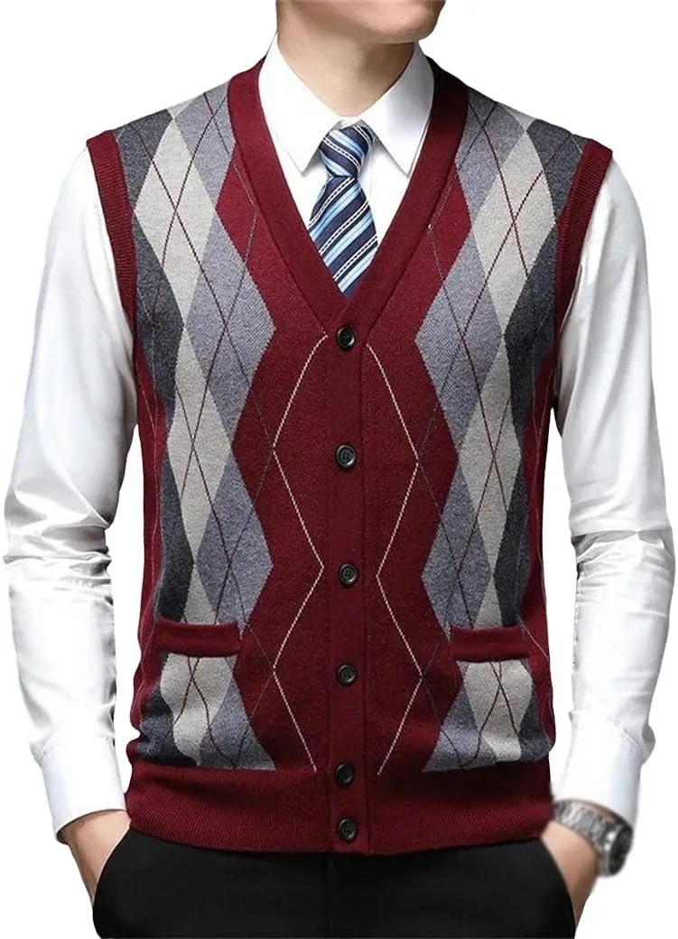 Мужской шерстяной кардиган-жилет Single Breasted в клетку с воротником-стойкой
Мужской шерстяной кардиган-жилет Single Breasted в клетку с воротником-стойкой
