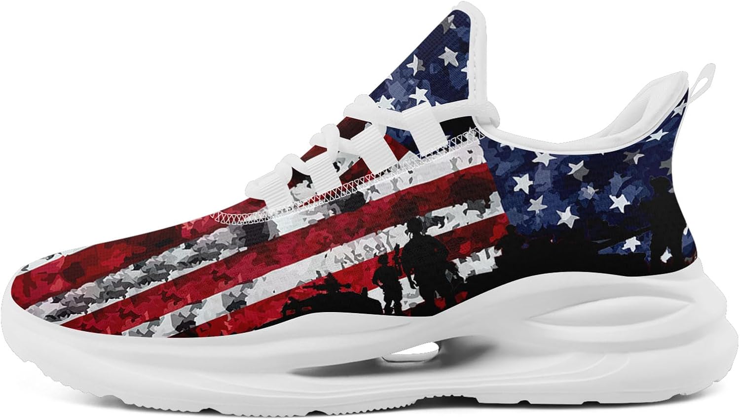 Мужские беговые кроссовки с сеткой, дизайн с американским флагом для патриотических энтузиастов и ветеранов Onegam, белый/синий
Мужские беговые кроссовки с сеткой, дизайн с американским флагом для патриотических энтузиастов и ветеранов Onegam, белый/синий