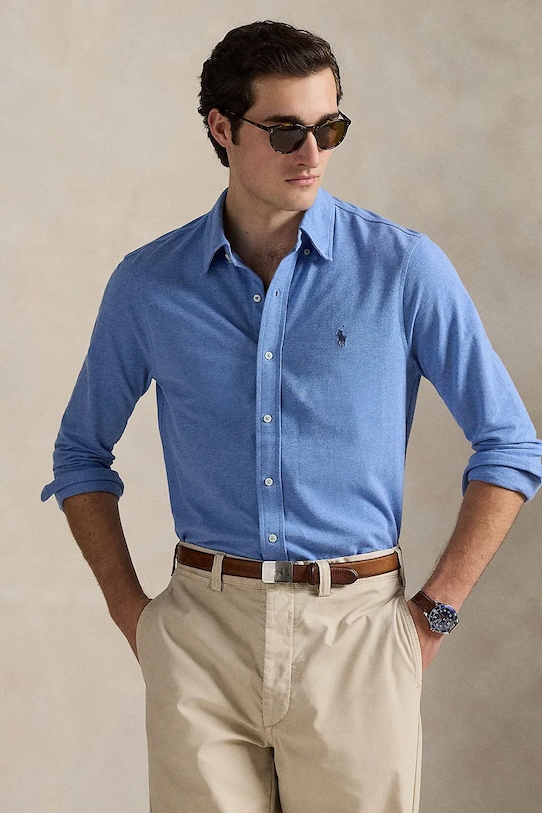 Хлопковая рубашка Polo Ralph Lauren, синий
Хлопковая рубашка Polo Ralph Lauren, синий