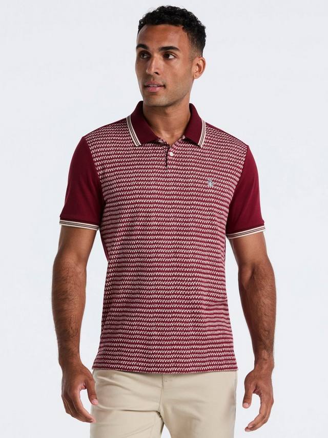 Хлопковая поло с жаккардовым принтом и коротким рукавом Original Penguin, Cabernet
Хлопковая поло с жаккардовым принтом и коротким рукавом Original Penguin, Cabernet