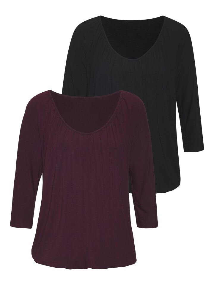 Футболка LASCANA, цвет aubergine, schwarz
Футболка LASCANA, цвет aubergine, schwarz