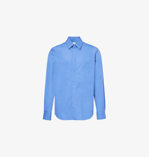 Рубашка из хлопка с фирменной вышивкой Spread-Collar Bottega Veneta, голубой
Рубашка из хлопка с фирменной вышивкой Spread-Collar Bottega Veneta, голубой