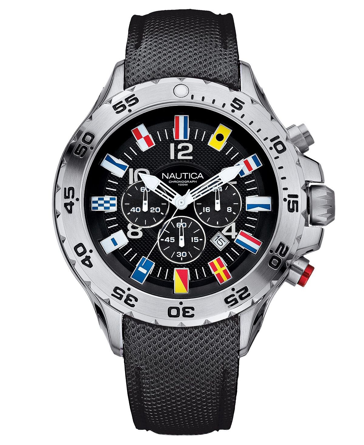 Мужские часы NST Chrono Flags N16553G с черным кожаным ремешком с резиновым покрытием Nautica
Мужские часы NST Chrono Flags N16553G с черным кожаным ремешком с резиновым покрытием Nautica