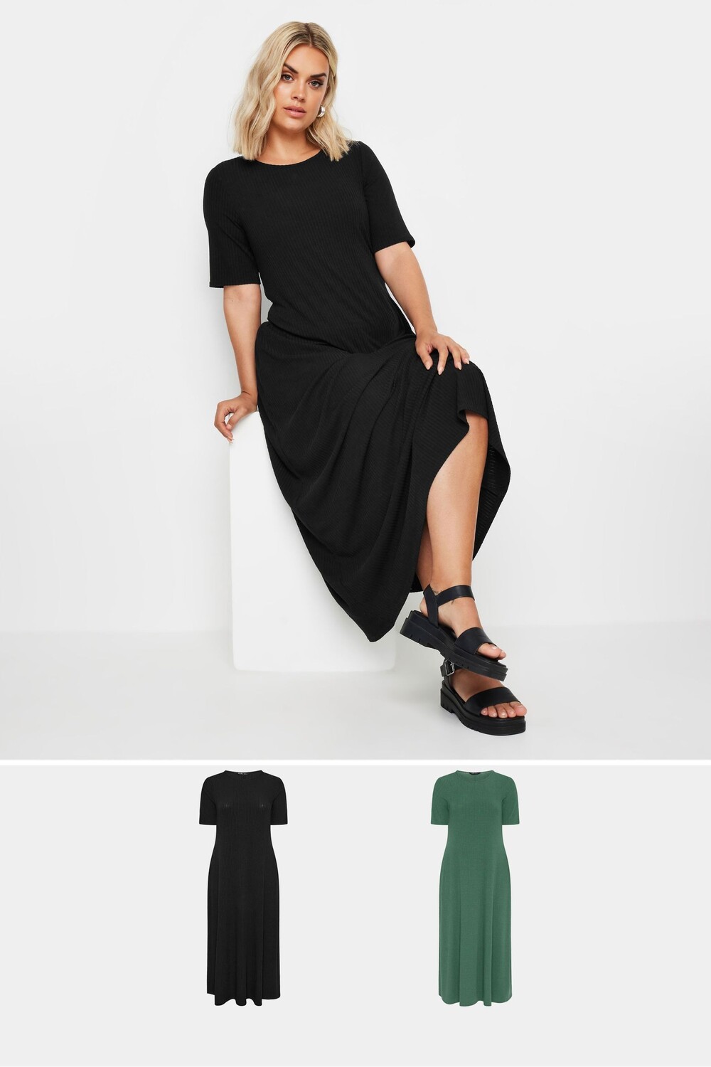 2 пары платьев макси в рубчик Yours, черный
2 пары платьев макси в рубчик Yours, черный