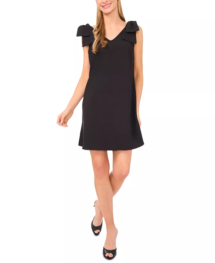 Женское однотонное короткое платье с V-образным вырезом и бантом на плече CeCe, черный
Женское однотонное короткое платье с V-образным вырезом и бантом на плече CeCe, черный